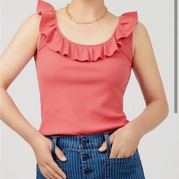 JCrew Yellow Ruffle Top - Picture 2 of 6